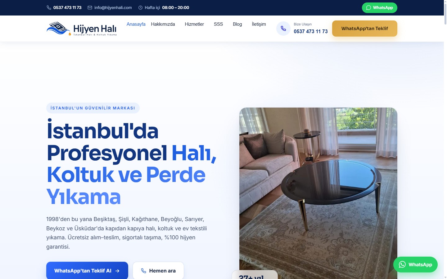 Hijyen Halı web sitesi