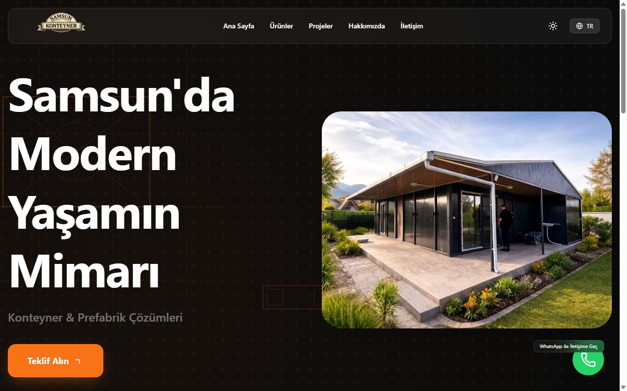 Samsun Konteyner web sitesi